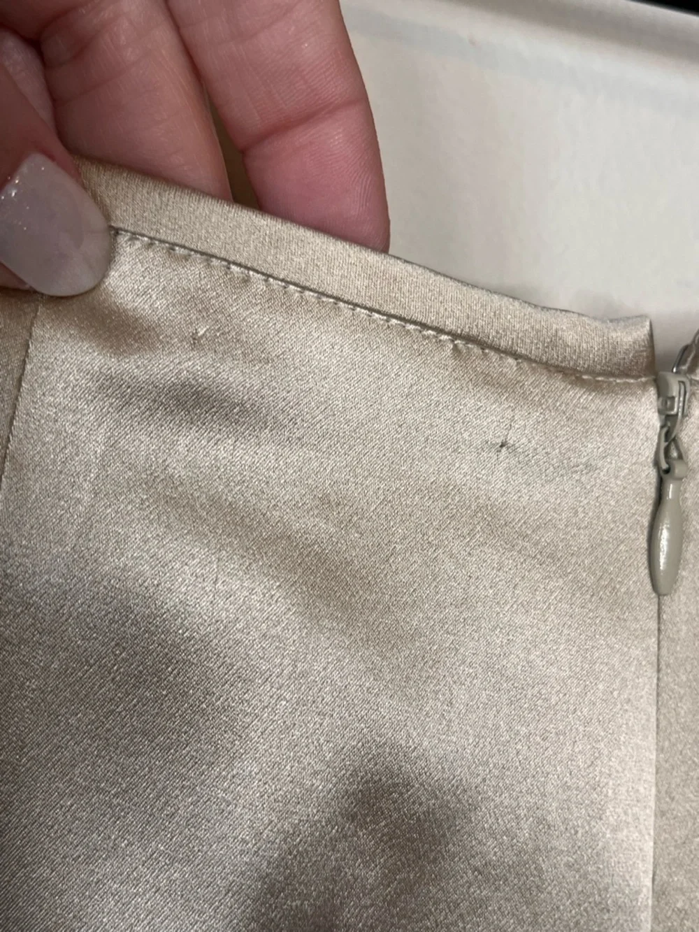 TALBOTS Vintage Silk Straight Leg Pants Lined Trousers Champagne Tan Size 8P - Picture 5 of 9